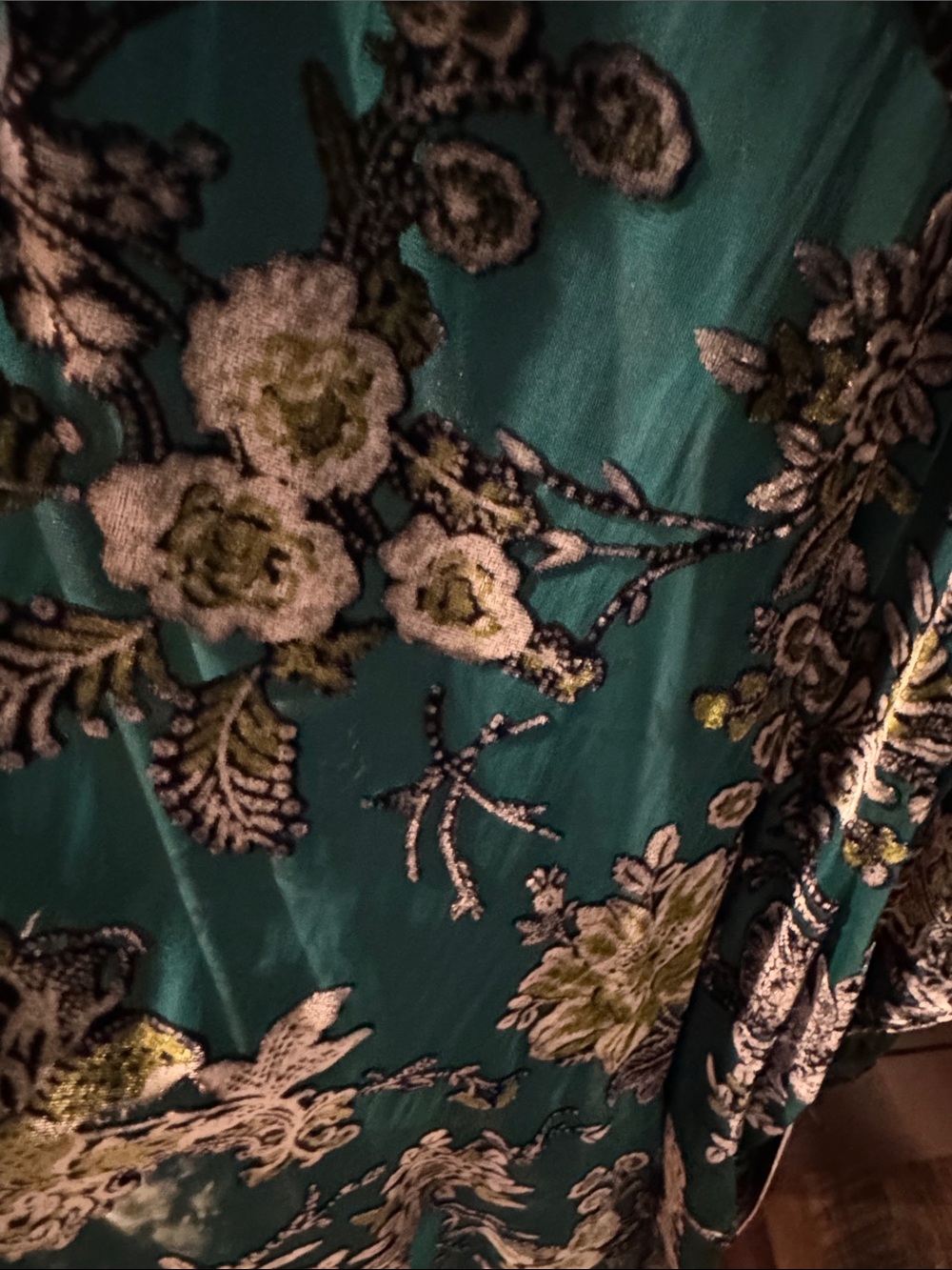 paparazzi Teal Floral Open-Front Kimono Jacket - Picture 3 of 7